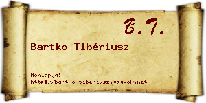 Bartko Tibériusz névjegykártya